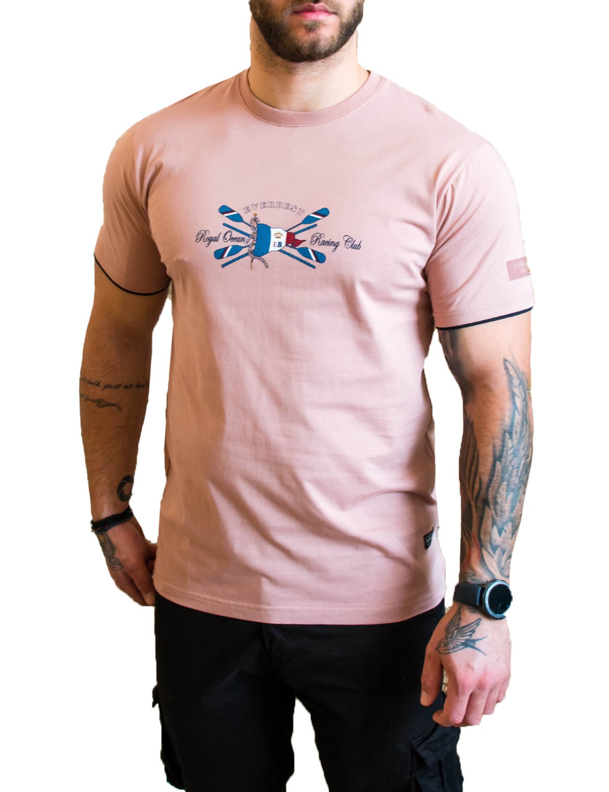 Everbest ανδρικό σομόν Plus Size Tshirt με τύπωμα 222816R φωτογραφία